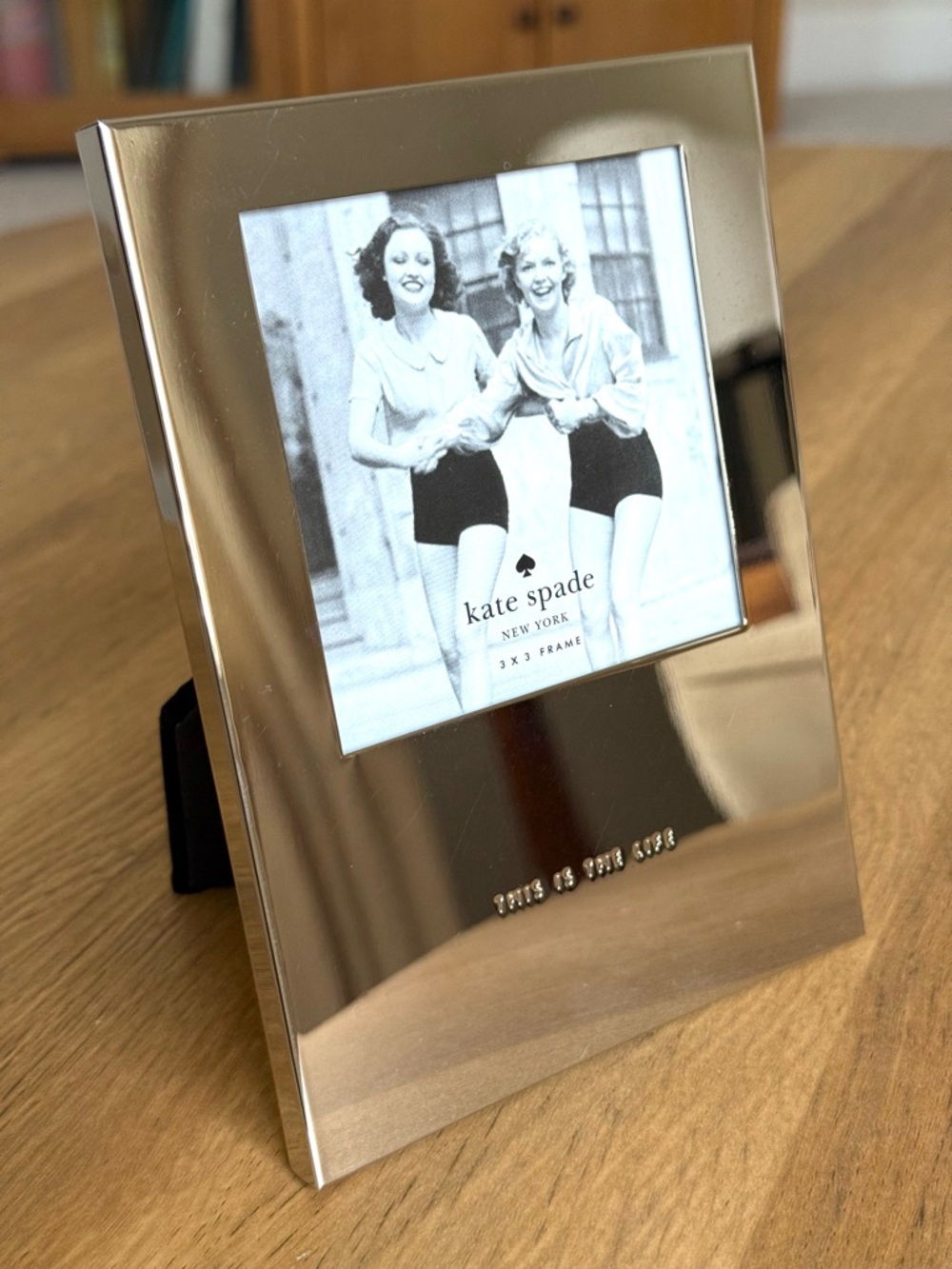 Kate Spade Lenox Picture Perfect THIS IS THE LIFE Silver Metal 3x3 Picture Frame